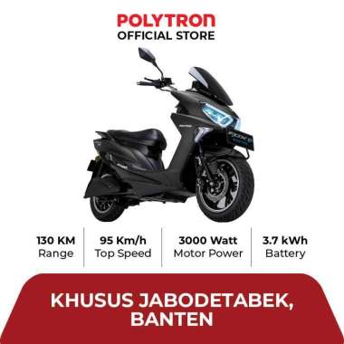Subsidi Polytron Fox R Electric Sepeda Motor Listrik - OTR Jabodetabek, Banten Midnight Black