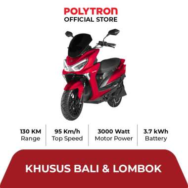 Subsidi Polytron Fox R Electric Sepeda Motor Listrik - OTR Bali, Lombok Lombok Crimson Red Matte
