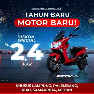 Subsidi Polytron Fox R Electric Sepeda Motor Listrik - OTR Medan, Pekanbaru, Lampung, Palembang dan 