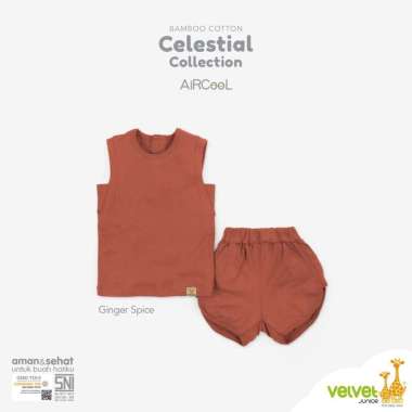 [TOMS] VELVET JUNIOR (1stel) Oblong KUTUNG SPORT + CELANA PENDEK Celestial Bamboo Collection Polos W