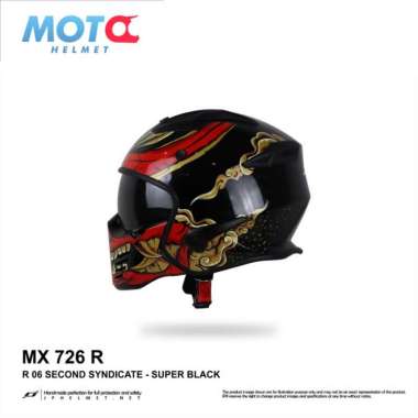 Helm JPX Full Face Mx-726R - R06 Second Syndicate L Super Black