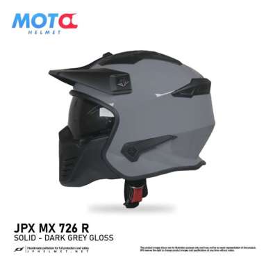 JPX Full Face MX-726R Dark Grey Gloss XXL