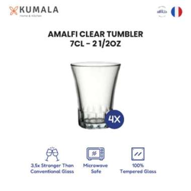Duralex Amalfi Clear Tumbler 70 ml ( tempered glass ) - Set of 4