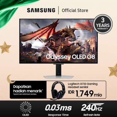 FREE WIRELESS GAMING HEADSET - Samsung Gaming Monitor 32" Odyssey OLED G8 G80SD UHD 240Hz - LS32DG80
