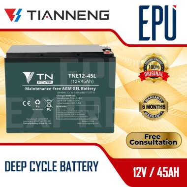 Tianneng Aki Selis 12V 45AH Tian Neng Aki Sepeda Listrik 12V 40AH Bubble