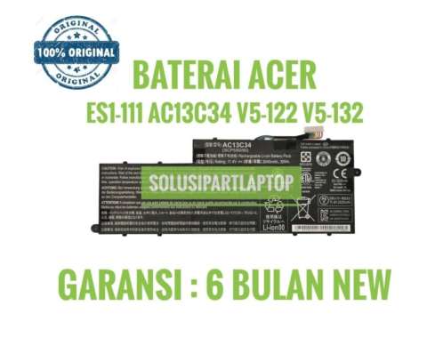 Baterai Acer Aspire V5-132 V5-132P V5-122 V5-122P AC13C34 ori V5 132 ORIGINAL