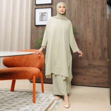 Lozy Hijab - Hanifa Tunik Set (One Set Tunik Pants Melayu) Matcha
