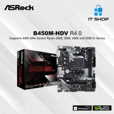 Asrock B450M-HDV Motherboard Hitam
