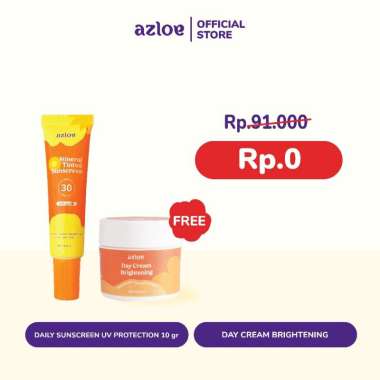Tinted Sunscreen Kulit Berminyak + Day Cream untuk Flek [SPECIAL BUNDLING AZLOE] PAKET DISKON TINTED