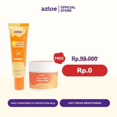 Tinted Sunscreen Kulit Berminyak + Day Cream untuk Flek [SPECIAL BUNDLING AZLOE] PAKET DISKON TINTED