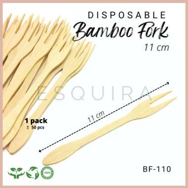 Disposable Bamboo Fruit Fork / Garpu Kayu 11 Cm 50 Pcs BF-110