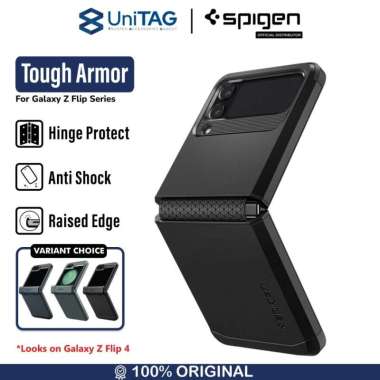 Case Samsung Galaxy Z Flip 6 5 4 3 Spigen Tough Armor Pro Kick Stand Anti Shock Crack Hinge Casing Z