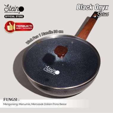 STEIN Onyx Wok Pan Panci GERMAN ANTI-LENGKET (6 Layer Granite German Greblon)- 30cm (Panci Wajan) Bl
