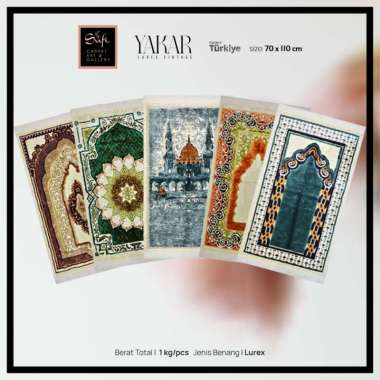 Sajadah Turki Lipat Lembut Yakar Lurex 70x110 Random