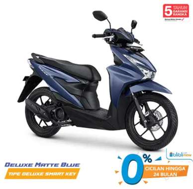 New Honda BEAT DELUXE SmartKey CBS ISS Sepeda Motor Matte Blue Pontianak