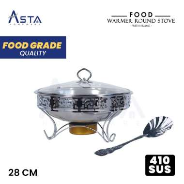 Asta Homeware Food Warmer - Wadah Saji Prasmanan Motif Stainless Steel