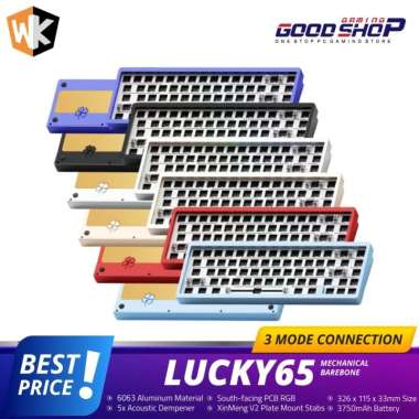 WEIKAV Lucky65 Barebone Wireless RGB Hotswappable Mechanical Keyboard Kit Red