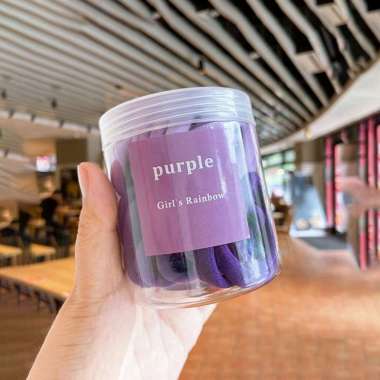 OEM ONE-C1109 Set Ikat Rambut Wanita Dewasa Anak Isi 50pcs Free Box Bahan Karet Elastis / Towel Ring