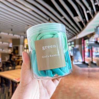 OEM ONE-C1109 Set Ikat Rambut Wanita Dewasa Anak Isi 50pcs Free Box Bahan Karet Elastis / Towel Ring