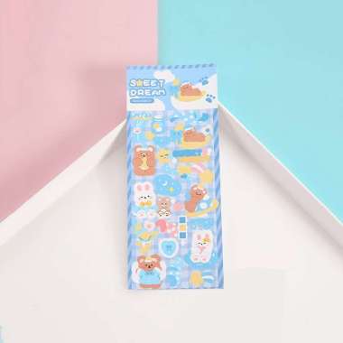 RB-C1107 Sticker Waterproof Kartun Bear Rabbit Hologram Korea / Stiker Motif Anti Air Cute Decoratio