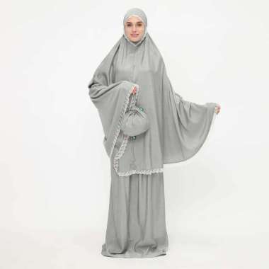 Mukena Rukuh Telekung Silky Cotton Regular Size Tatuis Shiva 164 grey