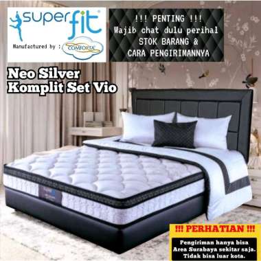 Komplit Set Vio . Springbed Comforta Superfit Neo Silver ( Kasur + Divan + Sandaran ) 90 / 100 / 120