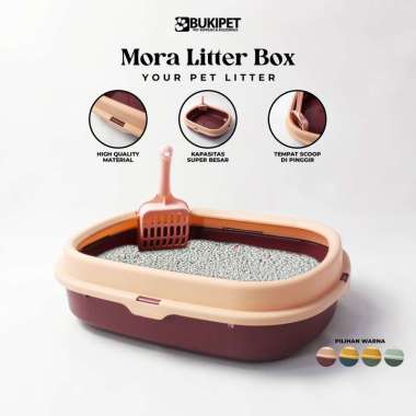 Litter Box Kucing Jumbo Bak Pasir Tempat Pup - Mora Litter Box BESAR MERAH