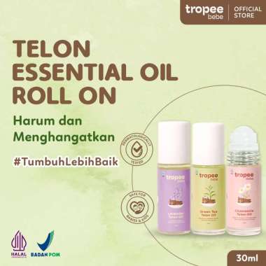 Tropee Bebe Telon Essential Oil Roll On 30ml | Minyak Telon Aromatic Hangat Tahan Lama | Minyak Berk