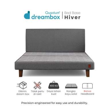 Quantum Dreambox Tempat Tidur Dipan + Sandaran Hiver / Divan Join + Headboard Kasur 120x210 Cream