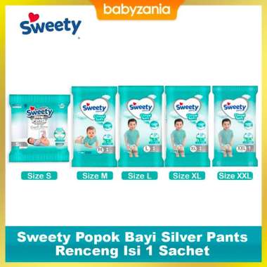 Sweety Popok Bayi Silver Pants Renceng 1 Sachet x 6 pcs Size S M L XL Size XXL