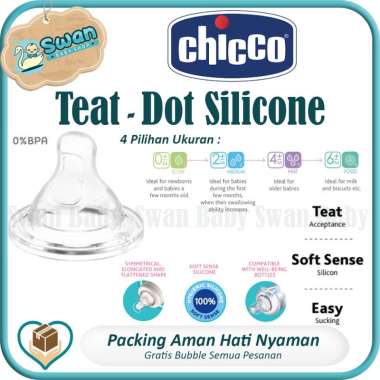 Chicco Teats Perfect 5 Silicone isi 2pcs / Dot Bayi Anti Kolik dan Kembung / Dot Bayi Anti Sedak 6M+
