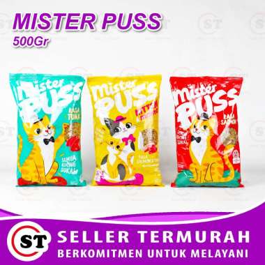 Makanan Kucing 500gr Mister Puss 500 Gr Mr. Puss Freshpack Cat Dry Food Tuna Dan Salmon MR. PUSS TUN