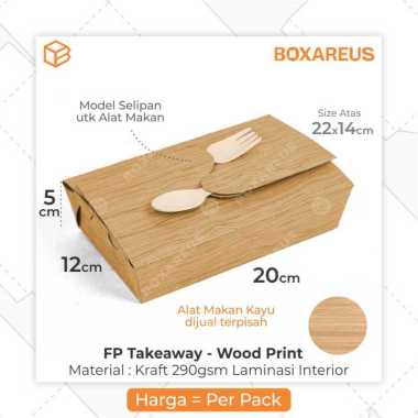 Dus Take Away Paper Lunch Box Kotak Bekal Makanan | FP Takeaway Brown Motif