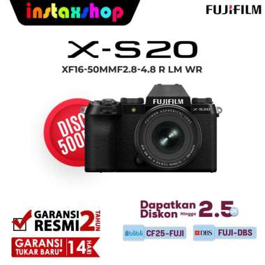 INSTAXSHOP Fujifilm X-S20 XS20 Kit XF 16-50mm f/2.8-4.8 Lens Mirrorless Camera