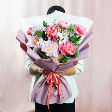 Buket Bunga Peony - Karangan Bunga Peony Freshcut Asli untuk Hadiah Romantis - FlowerAdvisor Paradis