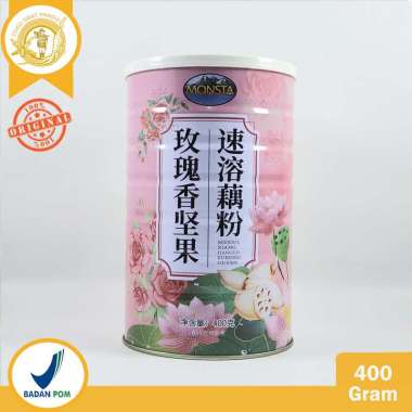 MONSTA KALENG MINUMAN SERBUK PATI AKAR TERATAI / BUBUK TERATAI / LOTUS Kacang-Mawar