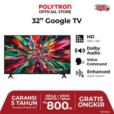 POLYTRON Smart Cinemax Google TV 32 inch PLD 32RG9059 PLD 32RG5059