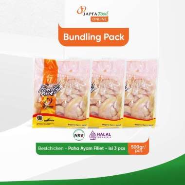 Bestchicken Paha Ayam Fillet - Paha Ayam Boneless Tanpa Kulit 500 gr - Isi 3 pack
