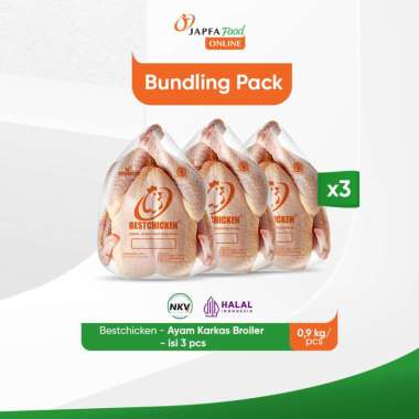 Bestchicken Bundling Hemat Ayam Karkas Broiler / Ayam Utuh Japfa Food 900 gram - Isi 3 pack