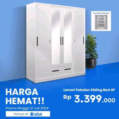 Lemari Besi Sliding 4 Pintu