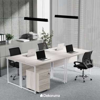 Dekoruma ERGIO Meja Kerja Kantor Multifungsi / Meja Belajar Minimalis / Meja Komputer MDF Cokelat