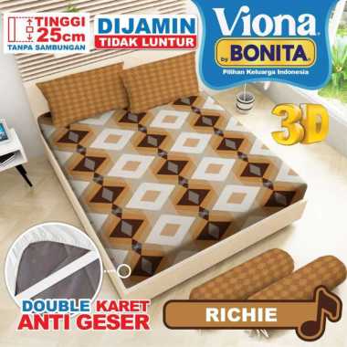 Sprei Viona By Bonita Ukuran King 180x200 T.25 - Sprey / Spray / Seprei Tinggi 25 Richie