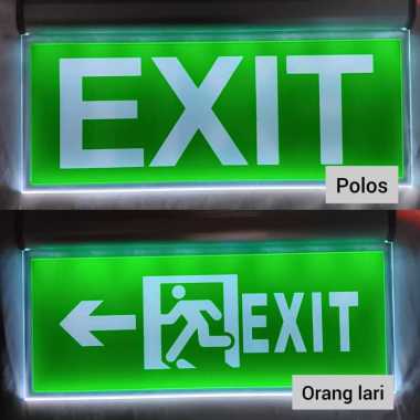 Lampu Emergency Exit Acrilic LED/Lampu Darurat EXIT LED Polos ORANG LARI