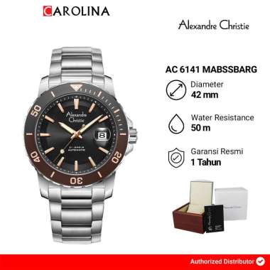 Jam Tangan Alexandre Christie AC 6141 MABSSBARG Men Black Dial Stainless Steel Strap [ JAKARTA ]