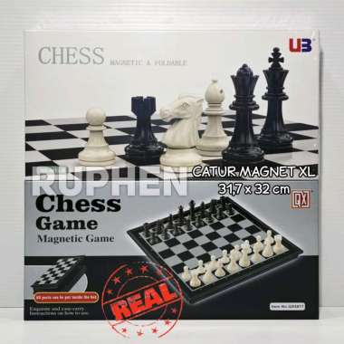 Catur Magnet XL Chess Board Game Jumbo 31,7 x 31,7 cm Brown U3