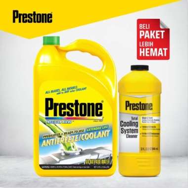 Prestone [PAKET] Precision Blend Radiator Coolant Air Radiator Siap Pakai- Green [3.78 L] + Flush Cl