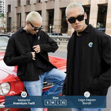 Guten Inc Jaket Trucker Pria Fraser Black Harrington Twill Premium S