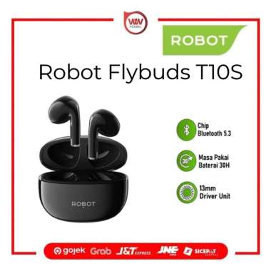 Robot Flybuds T10S Headset Bluetooth TWS Earphone Wireless 5.3 Black