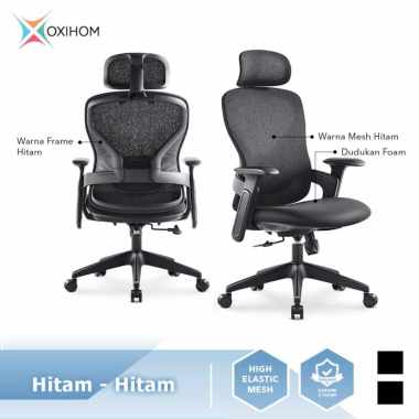Oxihom FM7216 Kursi Gaming Mesh Nyaman Ergonomis Stylish Hitam/Abu/Merah