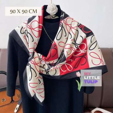 Scarf Leher 90x90 cm / Syal Cewek / Scarf Pramugari / Syal Blouse Kantoran / Scarf Spring Autumn Cok